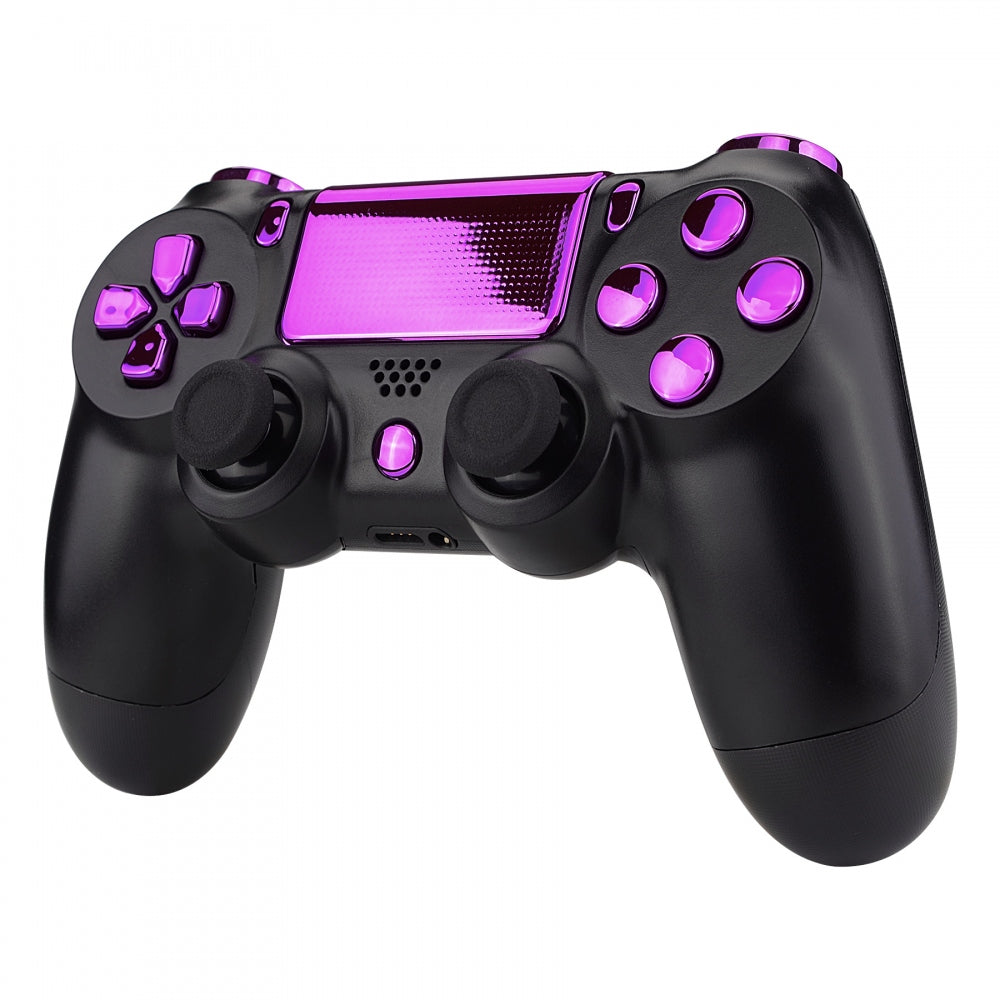 eXtremeRate Retail Chrome Purple Replacement D-pad R1 L1 R2 L2 Triggers Touchpad Action Home Share Options Buttons, Full Set Buttons Repair Kits with Tool for ps4 Slim ps4 Pro CUH-ZCT2 Controller - SP4J0417