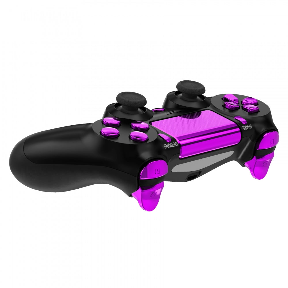 eXtremeRate Retail Chrome Purple Replacement D-pad R1 L1 R2 L2 Triggers Touchpad Action Home Share Options Buttons, Full Set Buttons Repair Kits with Tool for ps4 Slim ps4 Pro CUH-ZCT2 Controller - SP4J0417