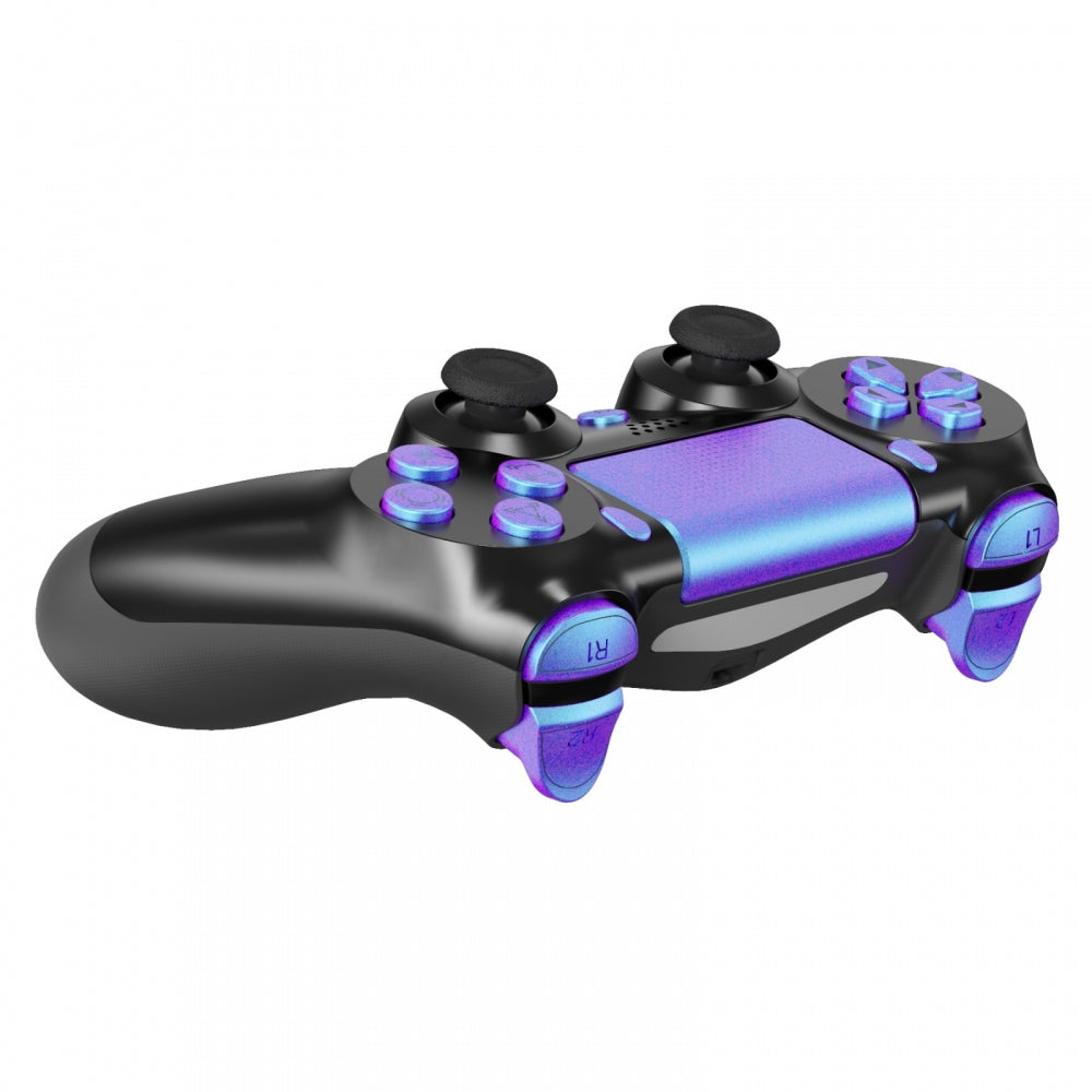 eXtremeRate Retail Chameleon Purple Blue Classical Symbols Replacement Full Set Buttons for ps4 Slim ps4 Pro CUH-ZCT2 Controller - Compatible with ps4 DTFS LED Kit - Controller NOT Included - SP4J0501