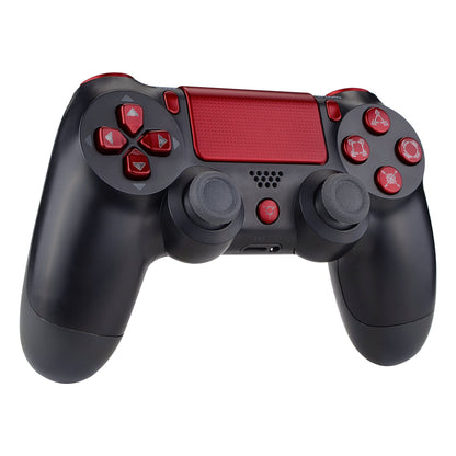 eXtremeRate Retail Scarlet Red Classical Symbols Replacement Full Set Buttons for ps4 Slim ps4 Pro CUH-ZCT2 Controller - Compatible with ps4 DTFS LED Kit - Controller NOT Included - SP4J0502