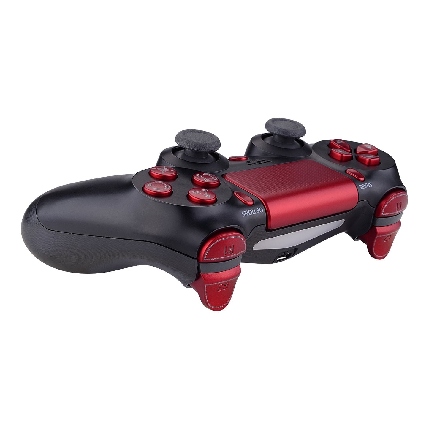 eXtremeRate Retail Scarlet Red Classical Symbols Replacement Full Set Buttons for ps4 Slim ps4 Pro CUH-ZCT2 Controller - Compatible with ps4 DTFS LED Kit - Controller NOT Included - SP4J0502