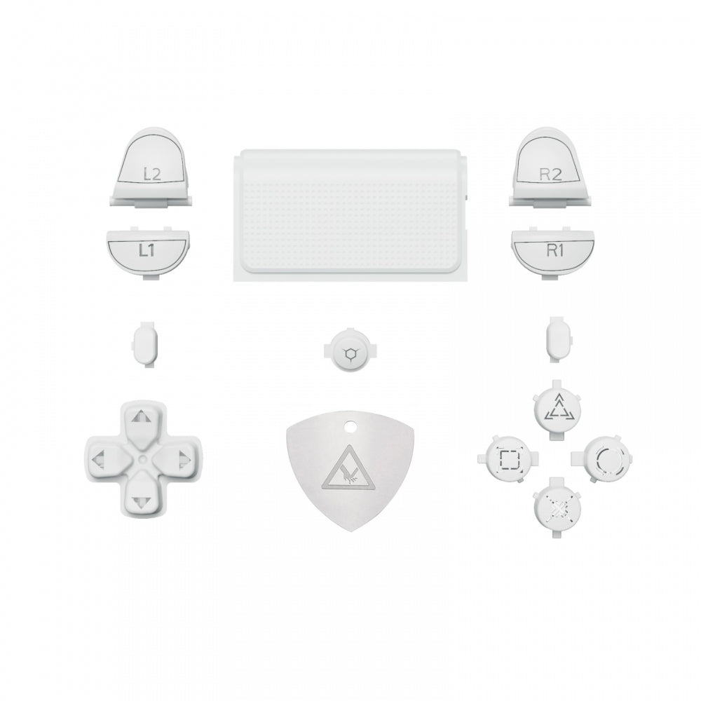 eXtremeRate Retail White Classical Symbols Replacement Full Set Buttons for ps4 Slim ps4 Pro CUH-ZCT2 Controller - Compatible with ps4 DTFS LED Kit - Controller NOT Included - SP4J0504