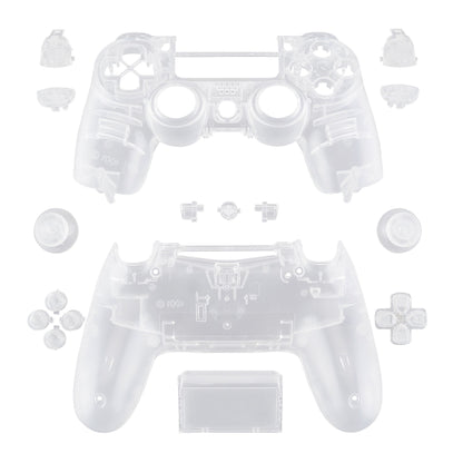 Clear Replacement Full Set Houaing Shell Facaplate Buttons for ps4 Slim ps4 Pro Controller (CUH-ZCT2 JDM-040 JDM-050 JDM-055) - SP4QM02 eXtremeRate