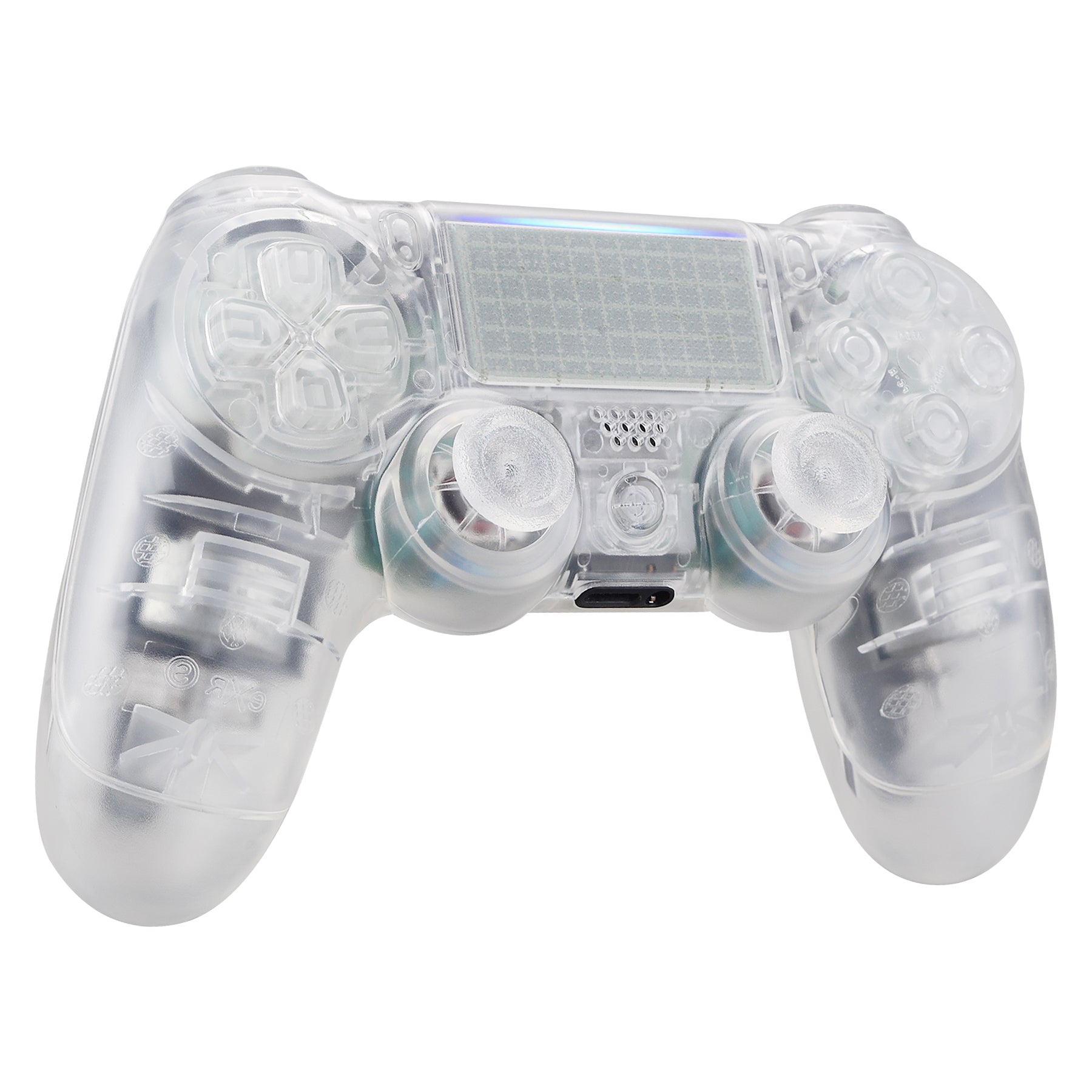 Clear Replacement Full Set Houaing Shell Facaplate Buttons for ps4 Slim ps4 Pro Controller (CUH-ZCT2 JDM-040 JDM-050 JDM-055) - SP4QM02 eXtremeRate