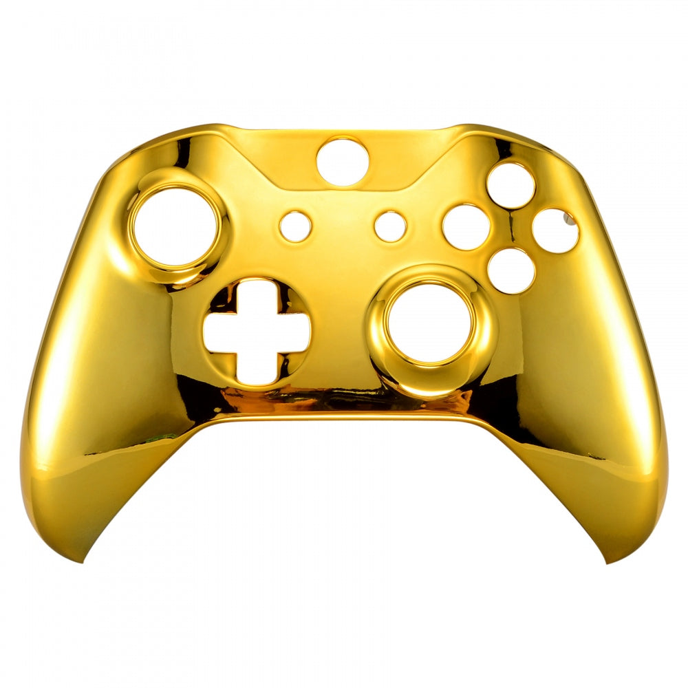 eXtremeRate Retail Chrome Gold Edition Front Housing Shell Faceplate for Xbox One X & One S Controller - SXOFD01