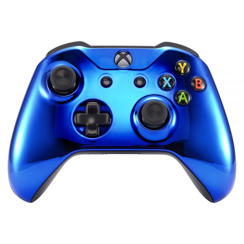 eXtremeRate Retail Chrome blue Edition Front Housing Shell Faceplate for Xbox One S & Xbox One X Controller - SXOFD04