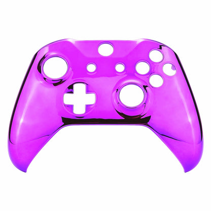 eXtremeRate Retail Chrome Purple Edition Front Housing Shell Faceplate for Xbox One S & Xbox One X Controller (Model 1708) - SXOFD05