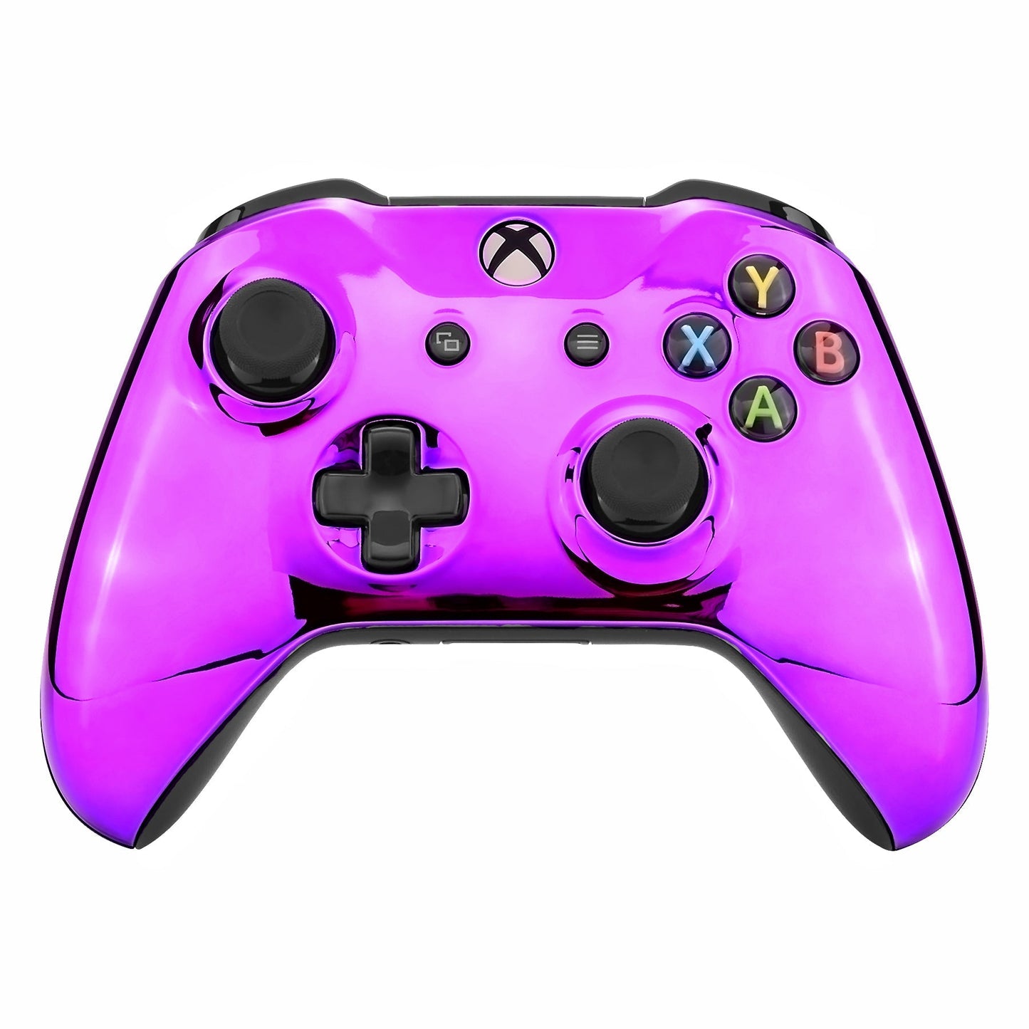 eXtremeRate Retail Chrome Purple Edition Front Housing Shell Faceplate for Xbox One S & Xbox One X Controller (Model 1708) - SXOFD05