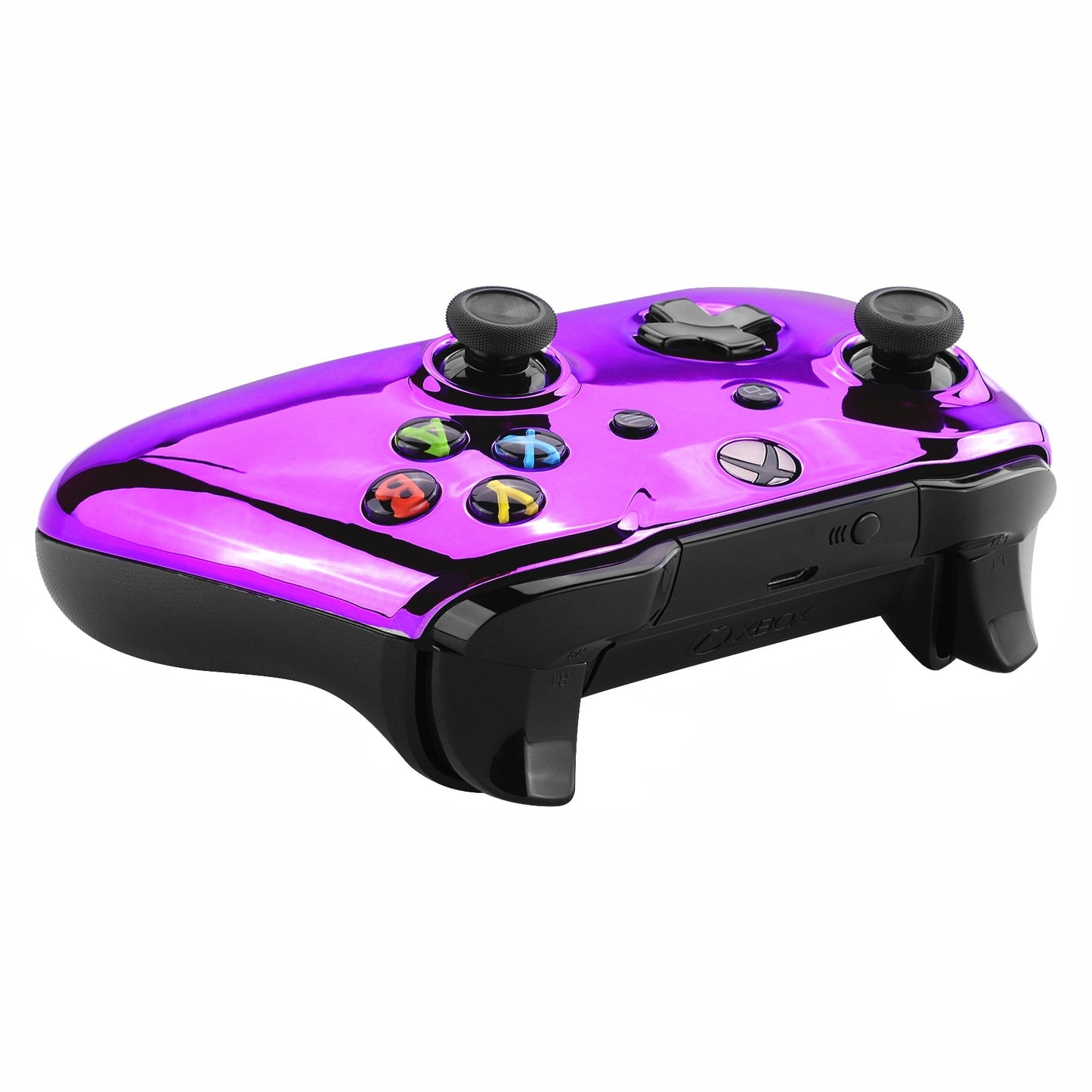 eXtremeRate Retail Chrome Purple Edition Front Housing Shell Faceplate for Xbox One S & Xbox One X Controller (Model 1708) - SXOFD05