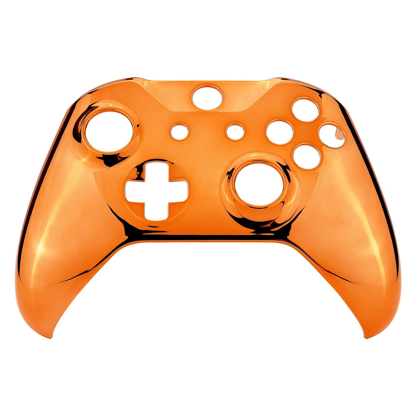 eXtremeRate Retail Chrome Orange Edition Front Housing Shell Faceplate for Xbox One S & Xbox One X Controller (Model 1708) - SXOFD07