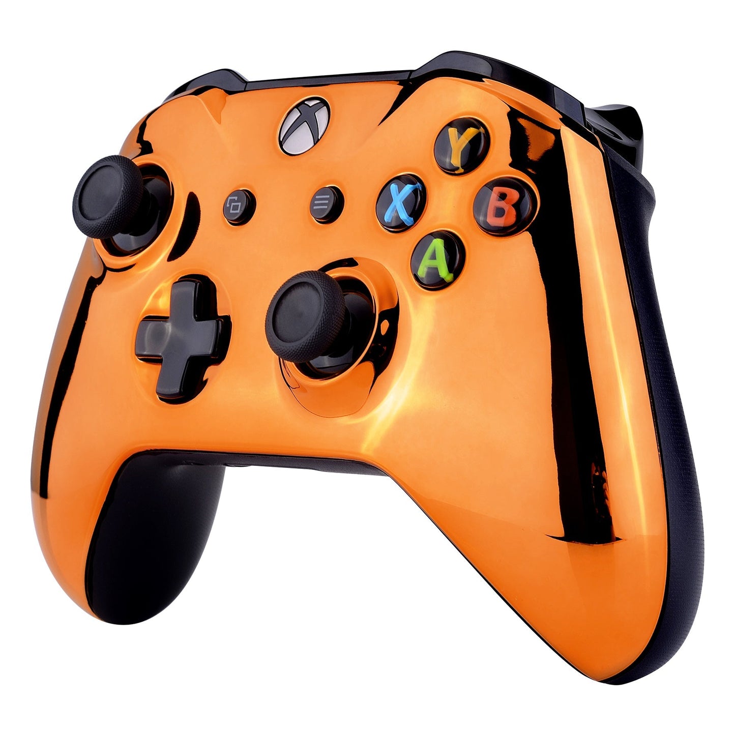 eXtremeRate Retail Chrome Orange Edition Front Housing Shell Faceplate for Xbox One S & Xbox One X Controller (Model 1708) - SXOFD07