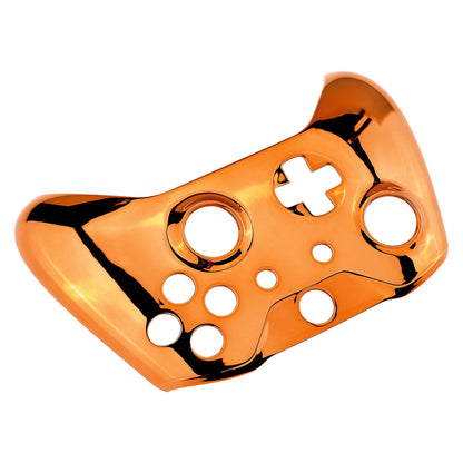 eXtremeRate Retail Chrome Orange Edition Front Housing Shell Faceplate for Xbox One S & Xbox One X Controller (Model 1708) - SXOFD07