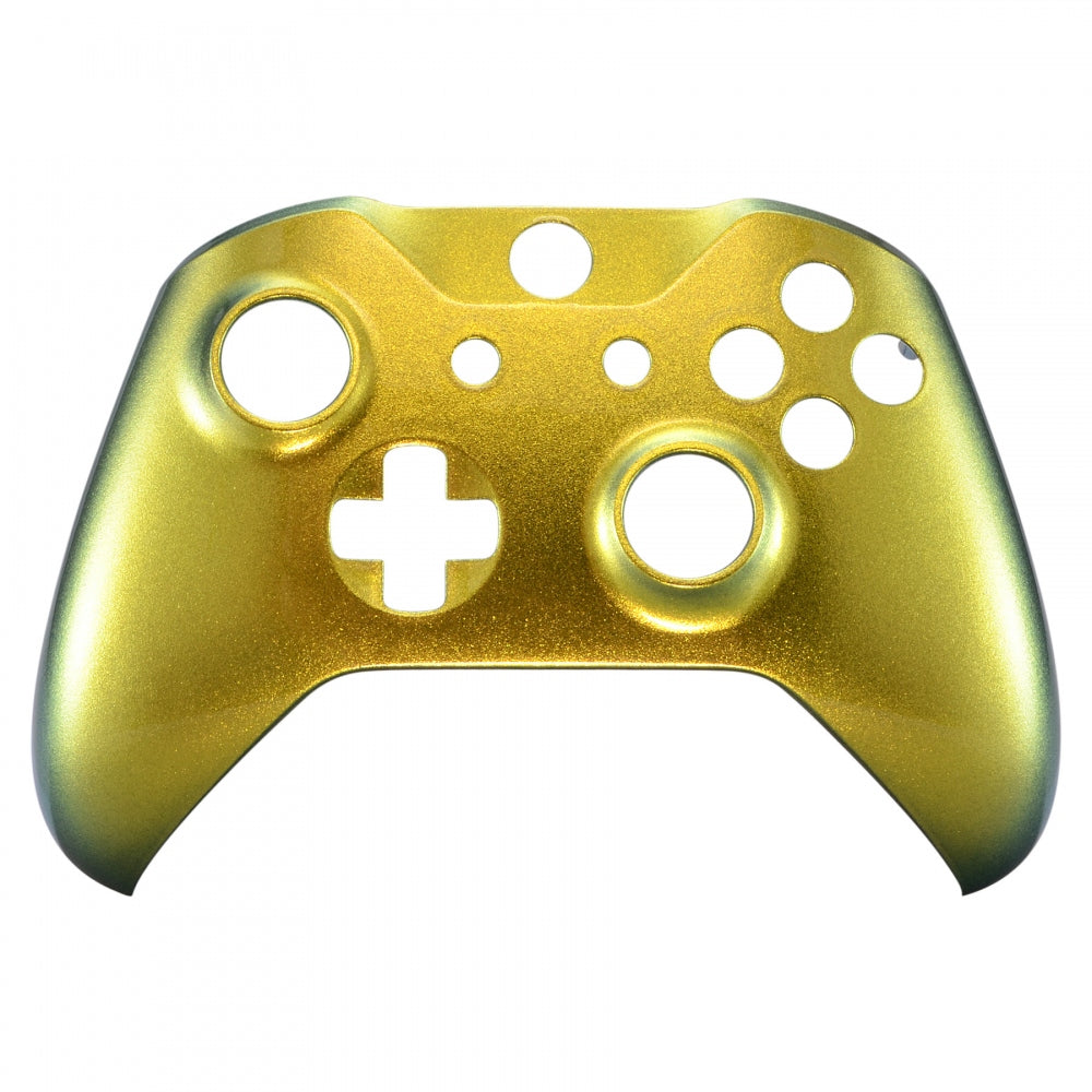 eXtremeRate Retail Gold and Green Chameleon Front Housing Shell Faceplate for Xbox One X & One S Controller - SXOFP03