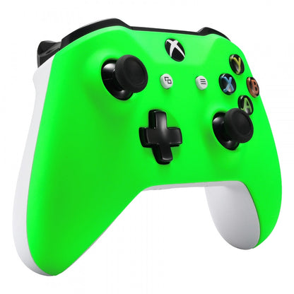 eXtremeRate Retail Neon Green Soft Touch Grip Front Housing Shell Faceplate for Xbox One X & One S Controller - SXOFP05