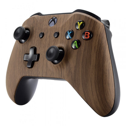 eXtremeRate Retail Custom Wood Grain Soft Touch Top Housing Shell for Xbox One X & One S Controller - SXOFS01