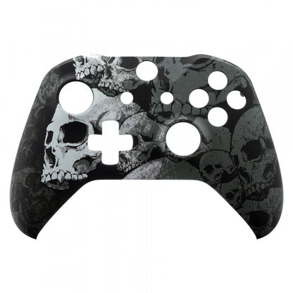 eXtremeRate Retail Lonely Skull Faceplate Soft Touch Front Housing Shell Comfortable Soft Grip Replacement Kit for Xbox One X & One S Controller - SXOFT08X