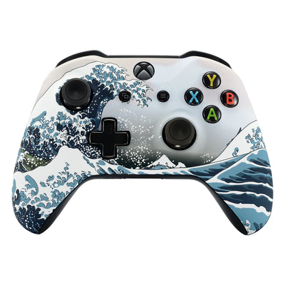 eXtremeRate Retail The Great Wave Patterned Soft Touch Front Shell for  Xbox One X & One S  Remote Controller - SXOFT17X