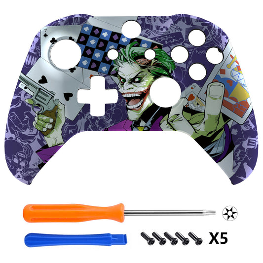 eXtremeRate Replacement Front Housing Shell for Xbox One X & S Controller (Model 1708) - Clown Cards eXtremeRate