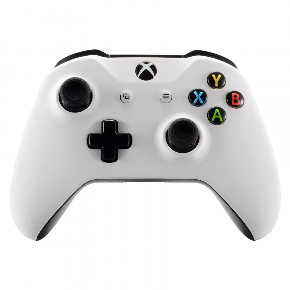 eXtremeRate Retail Soft Touch Grip White Front Housing Shell Faceplate for Xbox One X & One S Controller - SXOFX06