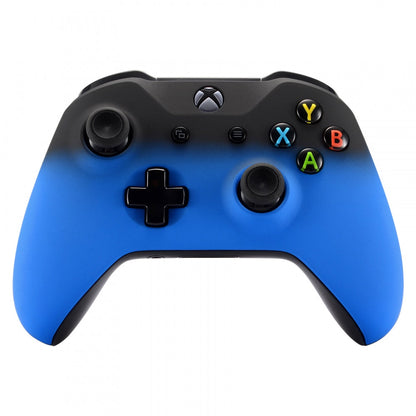 eXtremeRate Retail Shadow Blue Soft Touch Grip Front Housing Shell Faceplate for Xbox One S & Xbox One X Controller - SXOFX13