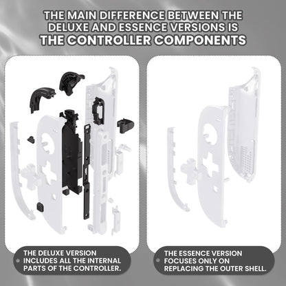 eXtremeRate Nintendo Switch 2対応ジョイコン交換フルセットシェルケース、方向ボタンバージョンボタン付き - デラックス版【ホワイト】