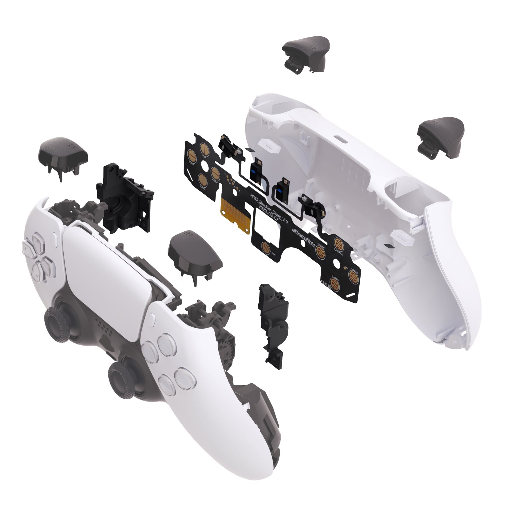 eXtremeRate Retail Shoulder Buttons Micro Switch - Light Version Clicky Hair Trigger Kit for PS5 Controller BDM-030