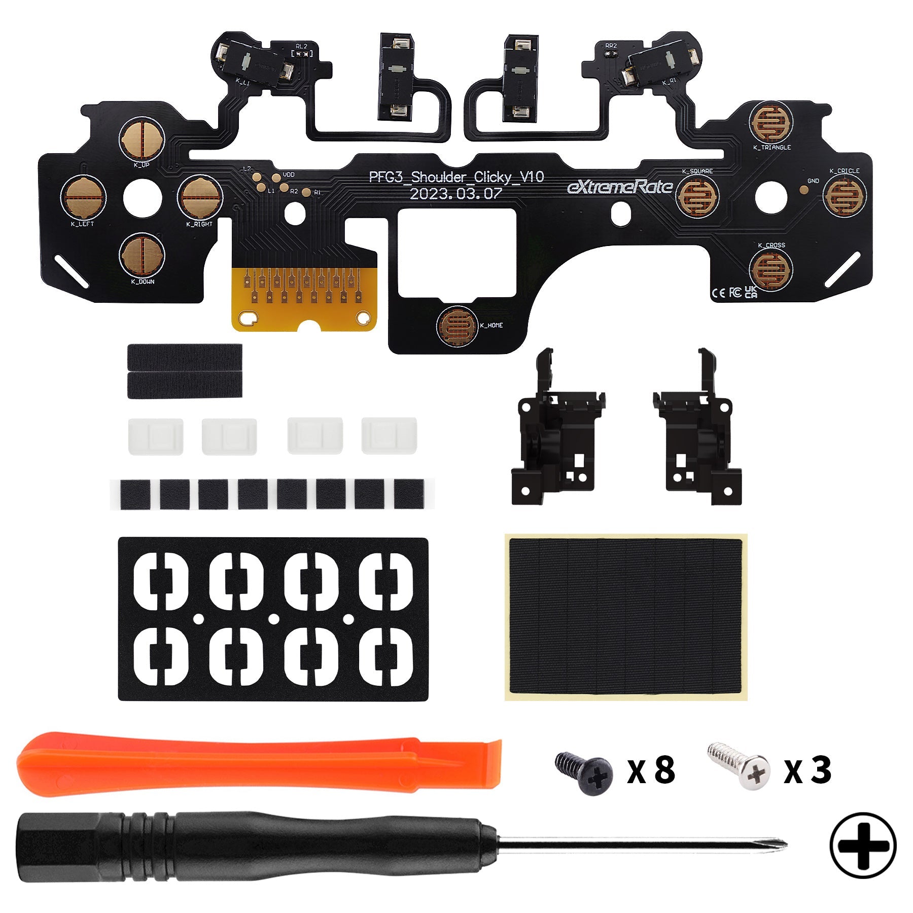 eXtremeRate Retail Shoulder Buttons Micro Switch - Strong Version Clicky Hair Trigger Kit For PS5 Controller BDM-030