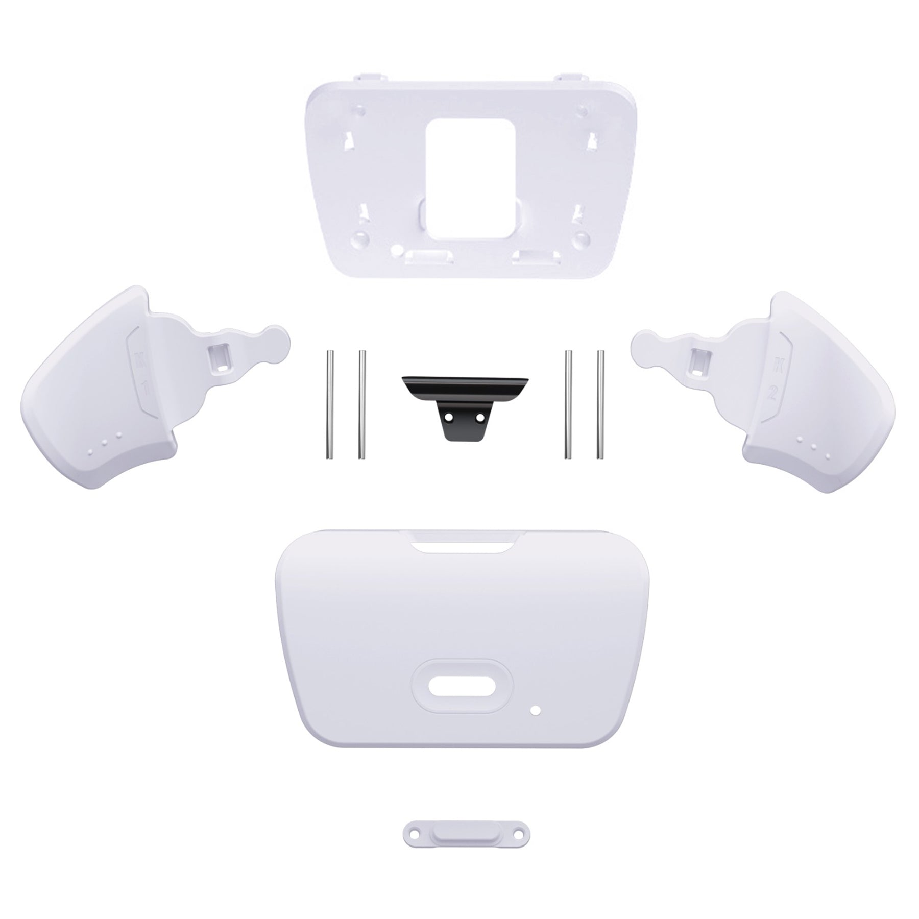 eXtremeRate Retail Solid White Replacement Redesigned K1 K2 Back Button Housing Shell for ps5 Controller eXtremerate RISE Remap Kit - Controller & RISE Remap Board NOT Included - WPFM5003