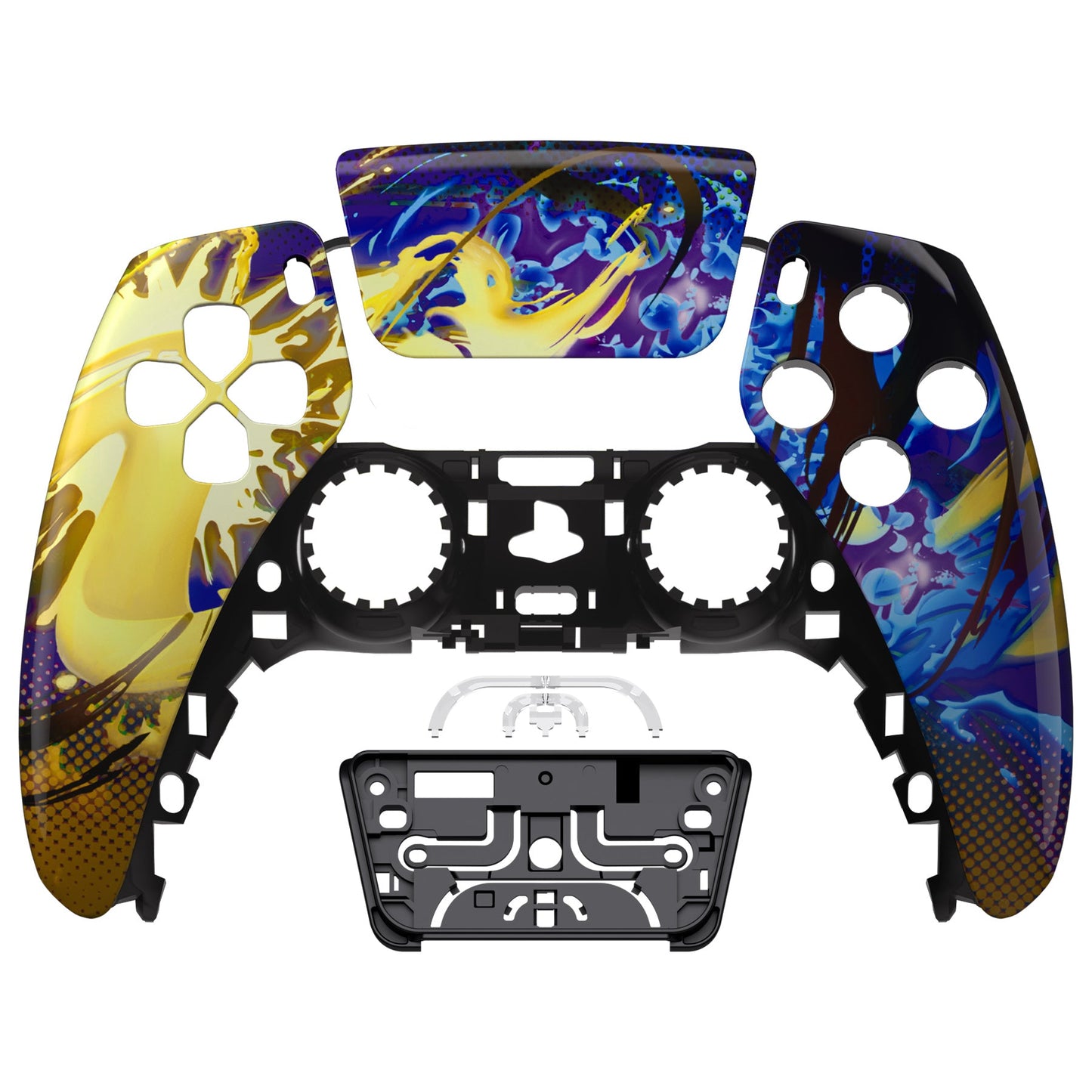 eXtremeRate Retail Splattering Fighting Front Housing Shell Compatible with ps5 Controller BDM-010 BDM-020 BDM-030 - ZPFT1098G3