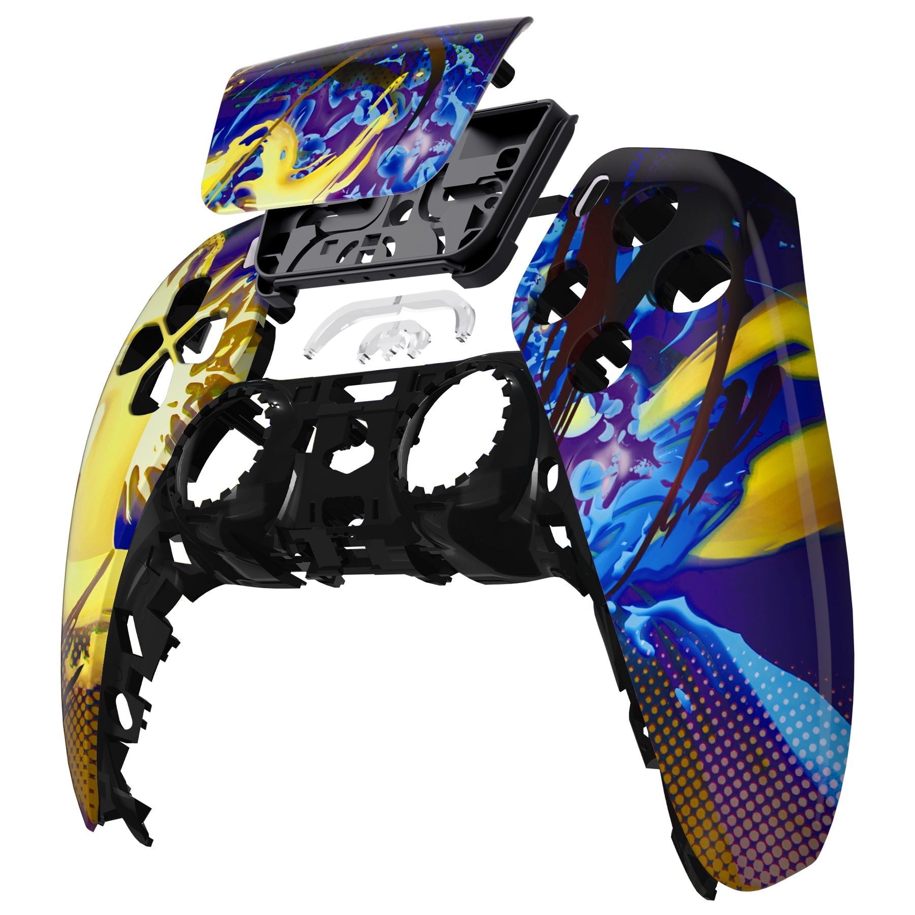 eXtremeRate Retail Splattering Fighting Front Housing Shell Compatible with ps5 Controller BDM-010 BDM-020 BDM-030 - ZPFT1098G3