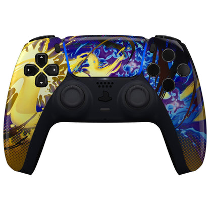 eXtremeRate Retail Splattering Fighting Front Housing Shell Compatible with ps5 Controller BDM-010 BDM-020 BDM-030 - ZPFT1098G3