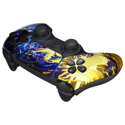 eXtremeRate Retail Splattering Fighting Front Housing Shell Compatible with ps5 Controller BDM-010 BDM-020 BDM-030 - ZPFT1098G3