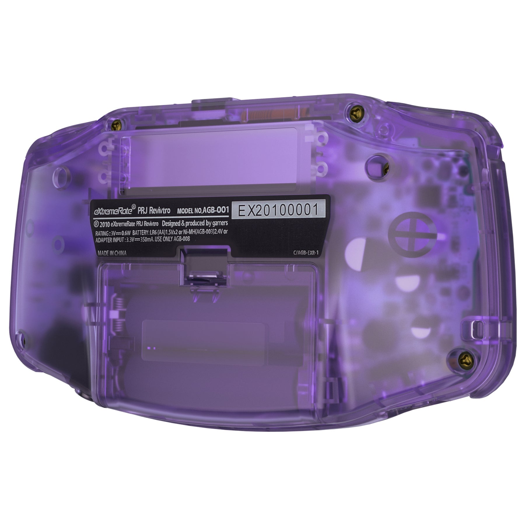 eXtremeRate Retail IPS Ready Upgraded Clear Atomic Purple GBA Replacement Shell Full Housing Cover Buttons for Gameboy Advance - Compatible with Both IPS & Standard LCD - Console & IPS Screen NOT Included - TAGM5005