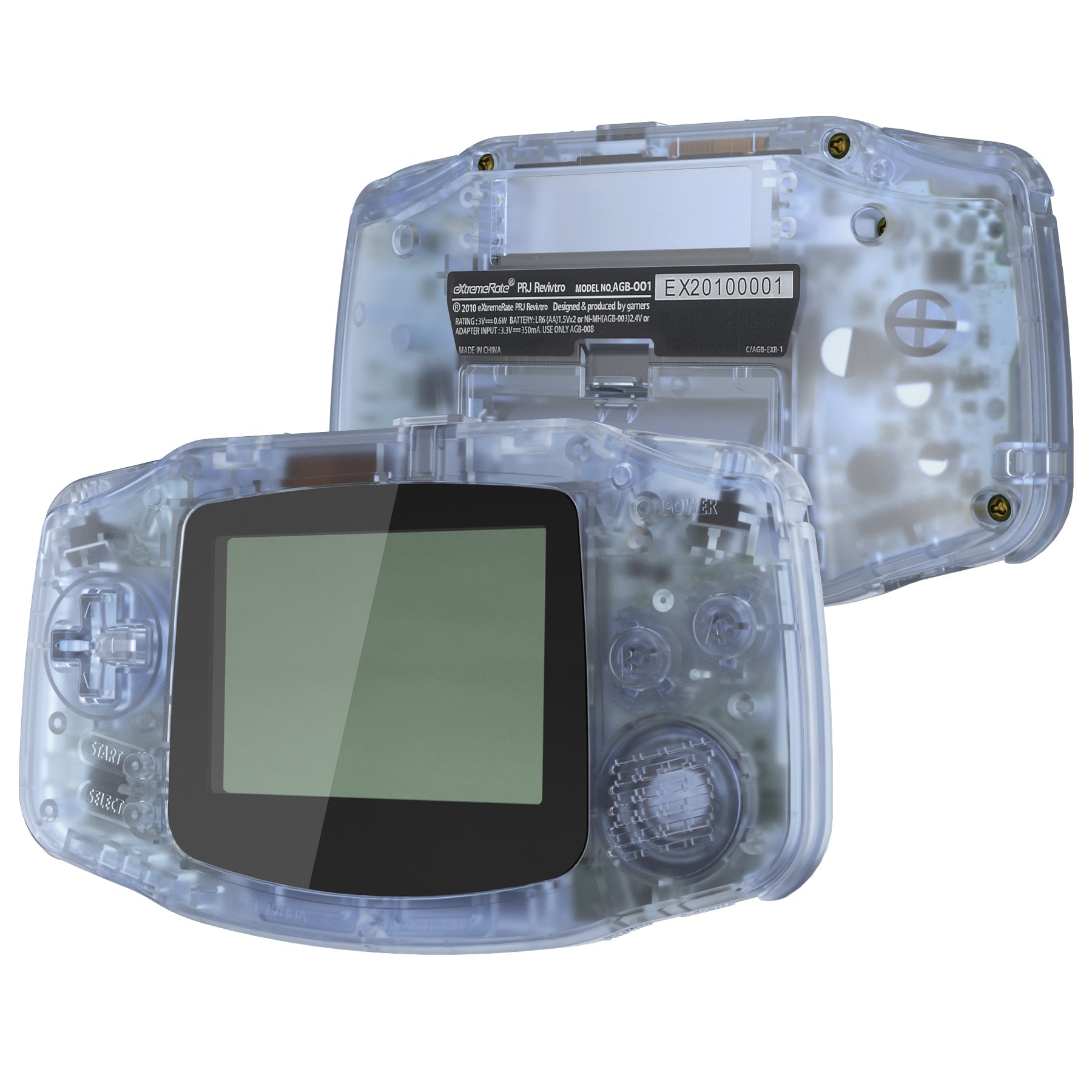 eXtremeRate Retail IPS Ready Upgraded eXtremeRate Glacier Blue Replacement Shell Full Housing Cover & Black Screen Lens for Gameboy Advance ¨C Compatible with Both IPS & Standard LCD ¨C Console & IPS Screen NOT Included - TAGM5006B