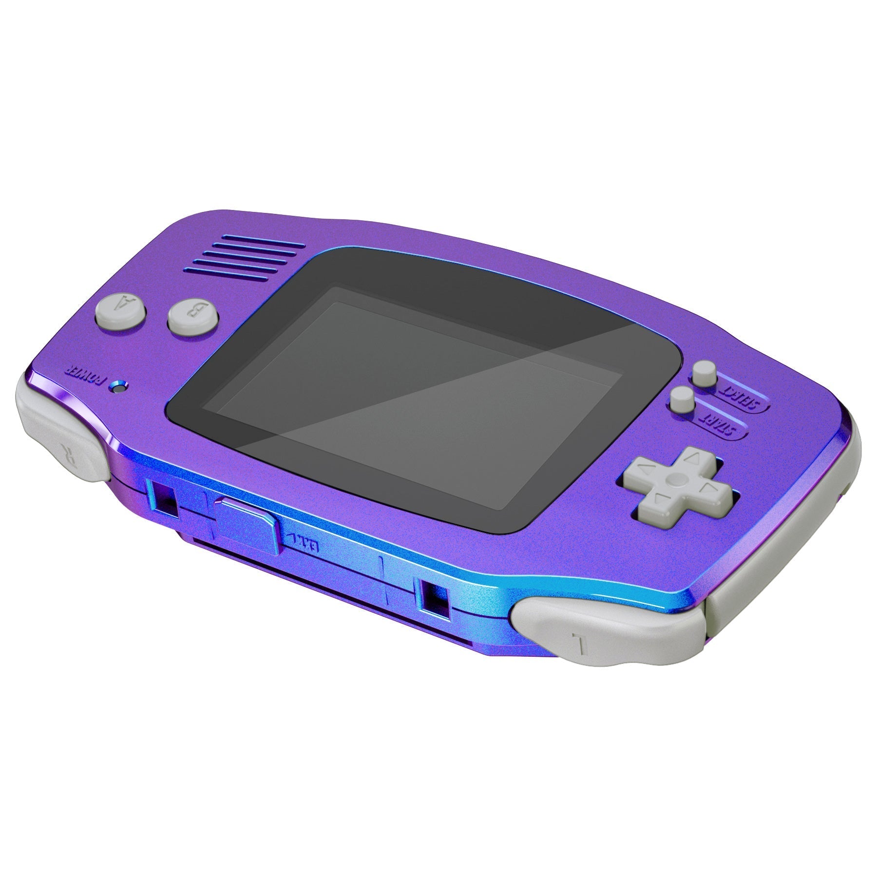 eXtremeRate  IPS対応アップグレード版ゲームボーイアドバンス（GBA）用交換フルセットシェル＆ボタン、IPSおよび標準LCD両方に対応【カメレオンパープルブルー】