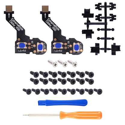 Tactile Version Clicky Hair Trigger Kit for ps5 Controller Shoulder Buttons, Custom Tactile Bumper Trigger Buttons for ps5 Controller BDM-010 & BDM-020, Mouse Click Kit for ps5 Controller - PFMD005 eXtremeRate