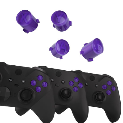 eXtremeRate Retail Three-Tone ABXY Action Buttons with Classic Symbols for Xbox Series X & S Controller & Xbox One S/X & Xbox One Elite V1/V2 Controller -Purple & Clear - JDX3M013