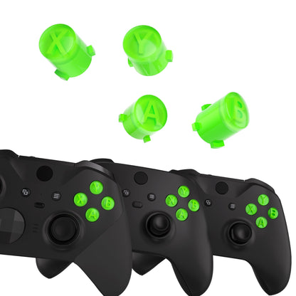 eXtremeRate Retail Three-Tone ABXY Action Buttons with Classic Symbols for Xbox Series X & S Controller & Xbox One S/X & Xbox One Elite V1/V2 Controller -Green & Clear - JDX3M014