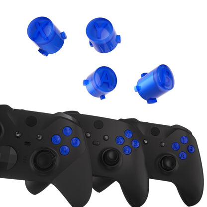 eXtremeRate Retail Three-Tone ABXY Action Buttons with Classic Symbols for Xbox Series X & S Controller & Xbox One S/X & Xbox One Elite V1/V2 Controller - Blue & Clear - JDX3M012