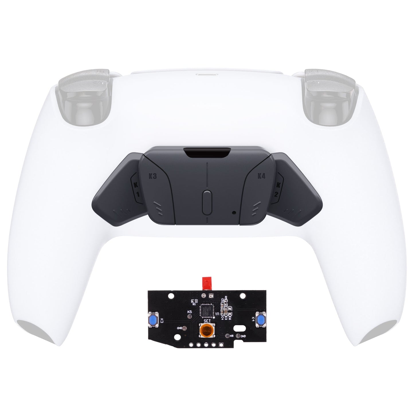 eXtremeRate Retail Turn RISE to RISE4 Kit ¨C Redesigned Classic Gray K1 K2 K3 K4 Back Buttons Housing & Remap PCB Board for PS5 Controller eXtremeRate RISE & RISE4 Remap kit - Controller & Other RISE Accessories NOT Included - VPFM5009P