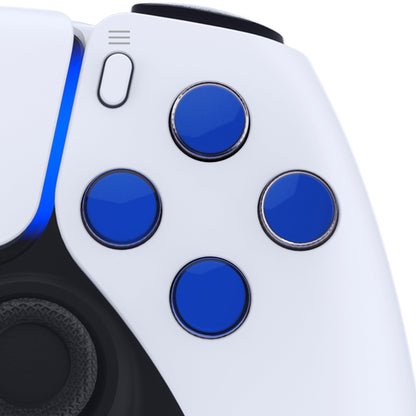 eXtremeRate Retail Two-Tone Blue & Clear Custom Dpad Action Buttons Replacement No Letter Imprint D-pad Face Buttons Compatible with ps5 Controller - JPFG005