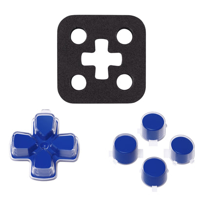 eXtremeRate Retail Two-Tone Blue & Clear Custom Dpad Action Buttons Replacement No Letter Imprint D-pad Face Buttons Compatible with ps5 Controller - JPFG005