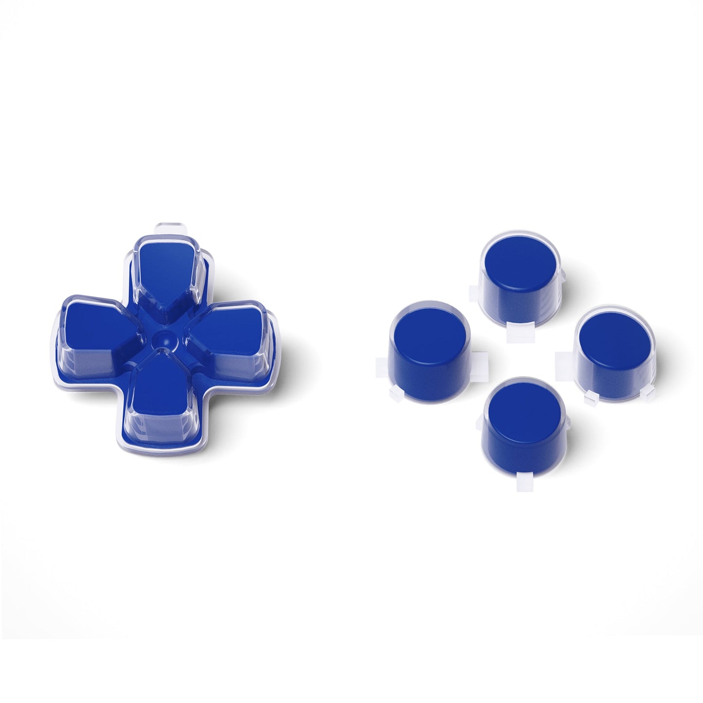 eXtremeRate Retail Two-Tone Blue & Clear Custom Dpad Action Buttons Replacement No Letter Imprint D-pad Face Buttons Compatible with ps5 Controller - JPFG005