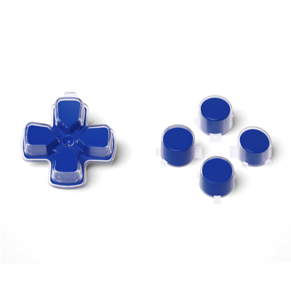 eXtremeRate Retail Two-Tone Blue & Clear Custom Dpad Action Buttons Replacement No Letter Imprint D-pad Face Buttons Compatible with ps5 Controller - JPFG005