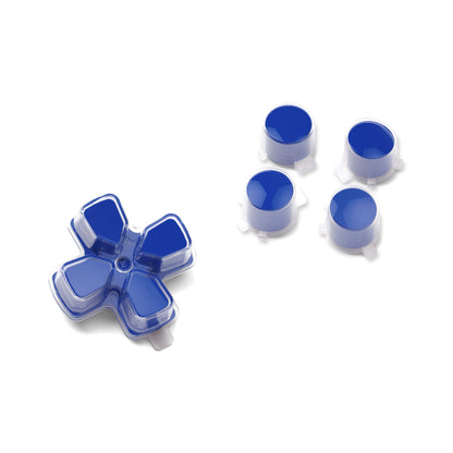 eXtremeRate Retail Two-Tone Blue & Clear Custom Dpad Action Buttons Replacement No Letter Imprint D-pad Face Buttons Compatible with ps5 Controller - JPFG005