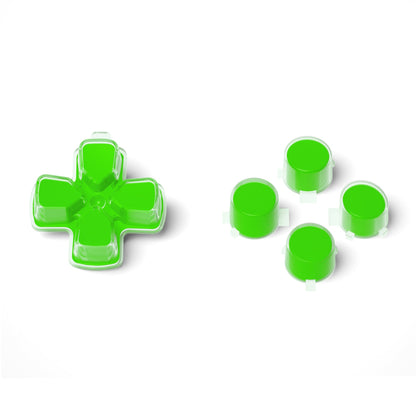 eXtremeRate Retail Two-Tone Green & Clear Custom Dpad Action Buttons Replacement No Letter Imprint D-pad Face Buttons Compatible with ps5 Controller - JPFG007