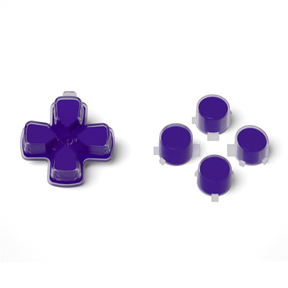 eXtremeRate Retail Two-Tone Purple & Clear Custom Dpad Action Buttons Replacement No Letter Imprint D-pad Face Buttons Compatible with ps5 Controller - JPFG006