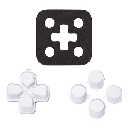 eXtremeRate Retail Two-Tone Robot White & Clear Custom Dpad Action Buttons Replacement No Letter Imprint D-pad Face Buttons Compatible with ps5 Controller - JPFG009