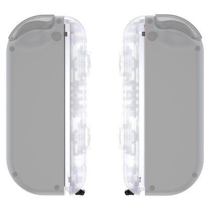 eXtremeRate Retail Clear Replacement shell for NS Switch Joycon Strap, Custom Joy-Con Wrist Strap Housing Buttons for NS Switch - 2 Pack - UEM501