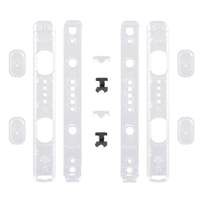 eXtremeRate Retail Clear Replacement shell for NS Switch Joycon Strap, Custom Joy-Con Wrist Strap Housing Buttons for NS Switch - 2 Pack - UEM501